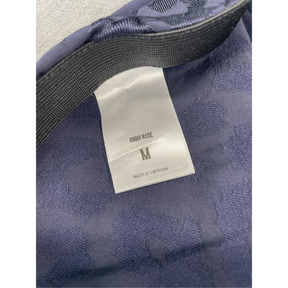 Minimalist Leopard Jacquard A Line Skirt Express Women M Navy Blue High Rise - Picture 4 of 8